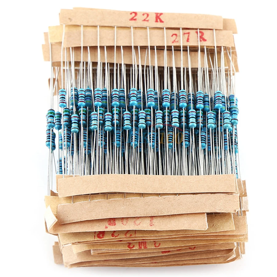 2600pcs/Lot 130 Values 1/4W 0.25W 1% Metal Film Resistors Assorted Pack Kit Set Lot Resistors Assortment Kits Fixed resistor