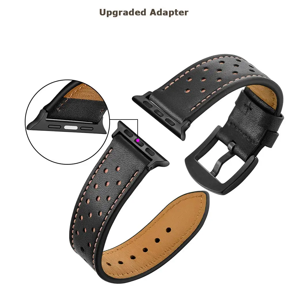 Ремешок для apple watch band apple watch 4 5 3 2 1 44 мм 40 мм iWatch Band 42 мм 38 мм первый слой кожаный браслет аксессуары 44 мм