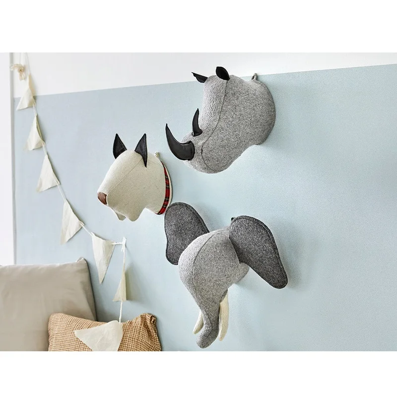 Настенное крепление бык собака слон лошадь носороги набивные головы животных