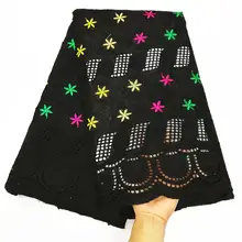 Модное Африканское сухое кружево, хлопок, желтая швейцарская вуаль, швейцарское кружево, высокое качество, кружевная ткань из Дубая, 5 ярдов