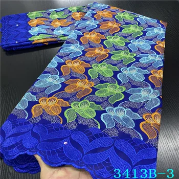 

NIAI Embroidered Lace African Lace Fabric Holes Nigerian Swiss Voile Lace In Switzerland With Stones For Dress XY3413B-2
