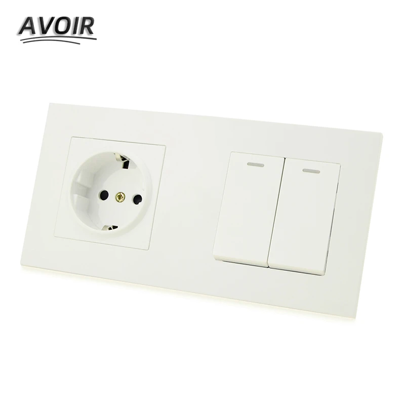

Avoir EU Standard Plug Wall Socket 1 2 3 4 Gang Lamp Light button Switch Coaxial Socket Power Electrical Outlet