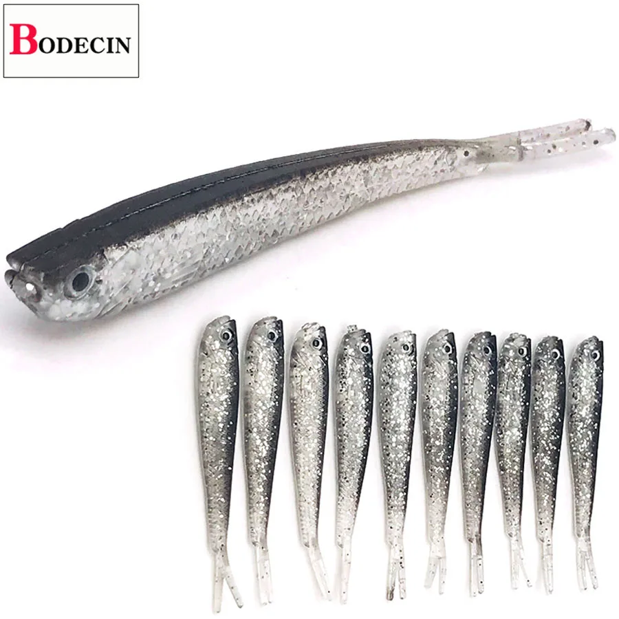 Bodecin Suit/Wobblers Per Esca Da Pesca A Traina Jerkbait 10Pcs Fluke Fly Carp Swimbait Soft Silicone Tiddler Kit Esca Artificiale