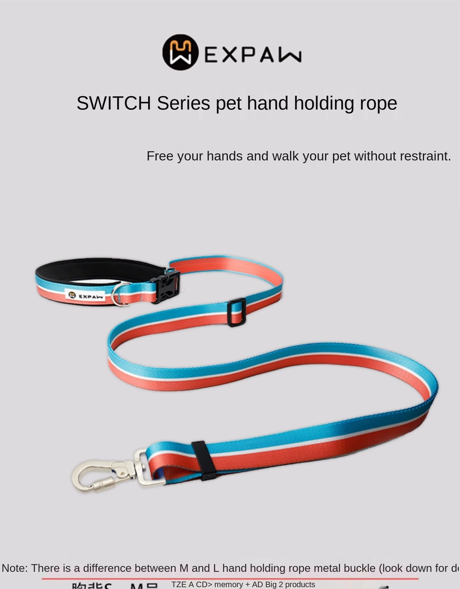 Creation Core Multi-fuctional Reflective Dog Leash with Snap Hook Adjustable Hands Free Walking Training Running Leash 