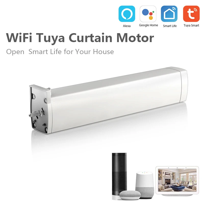 

Smart Curtain Automatic Motor Intelligent Wifi Works with Alexa Google Home Wireless Remote Control Tuya APP Electric Curtain