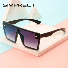 SIMPRECT солнцезащитные очки больших размеров для женщин, Большие Квадратные Солнцезащитные очки без оправы, модные зеркальные солнцезащитные очки UV400, роскошные солнцезащитные очки для женщин