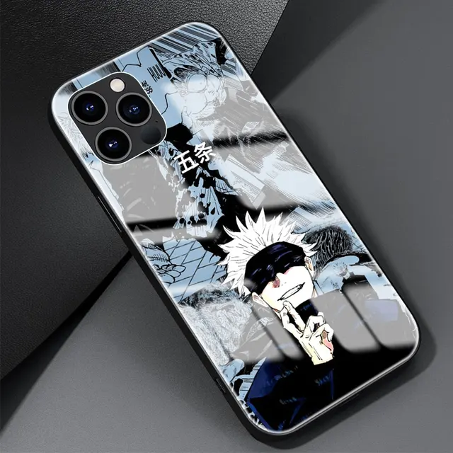 Phone Case For Apple iPhone 11 12 Pro 7 8 XR X 6 6S Plus 5 XS Max SE Tempered Glass Soft Edge Cover Anime Jujutsu Kaisen T07