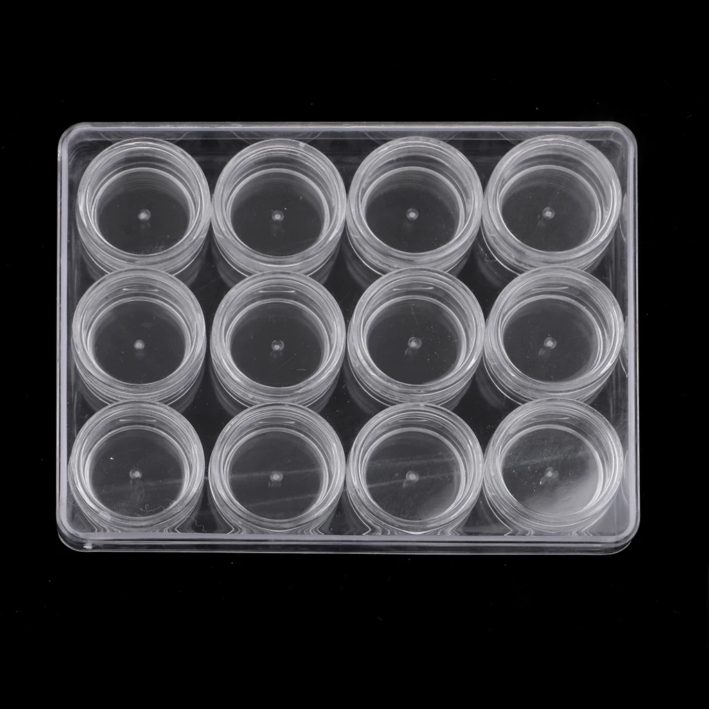 12 Slot Transparent Storage Box for Cosmetics, Nail Tips, Beads, Rhinestones 12 Slot Transparent Storage Box for Cosmetics, Nail Tips, Beads, Rhinestones