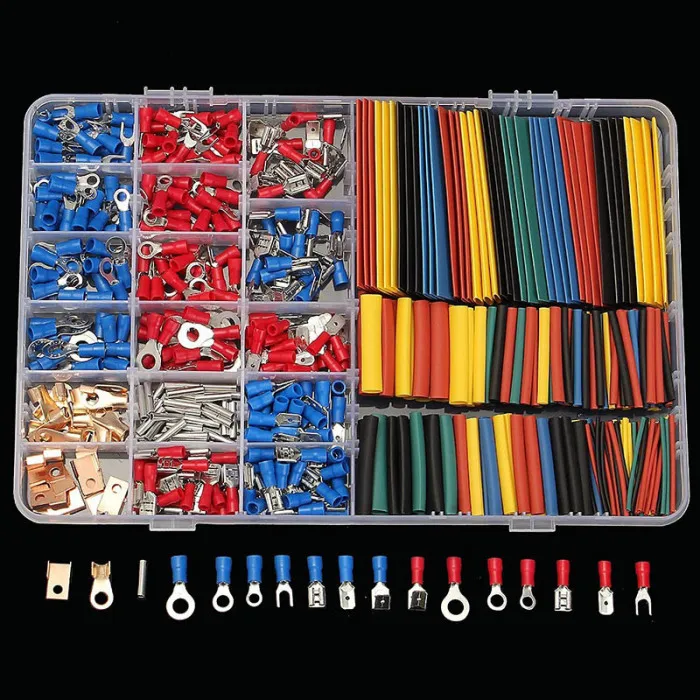 350pcs Wire Crimp Terminals Connectors And 328pcs Assorted Heat Shrink Tube Sleeving Kit GQ999