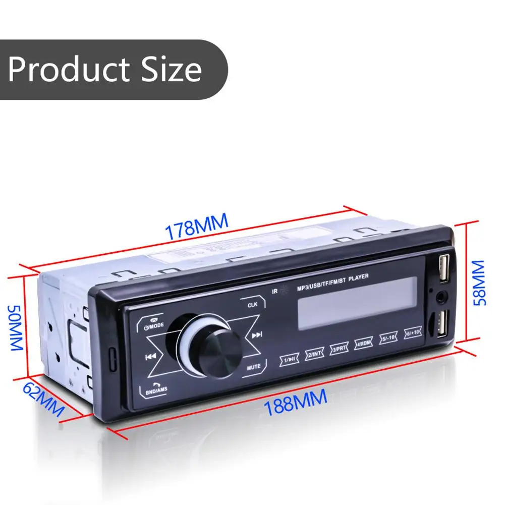 Автомобильный мультимедийный MP3 плеер Bluetooth AUX FM стерео Авто Радио сенсорный экран MP3 музыкальный плеер с цветным светильник аксессуары для автомобиля
