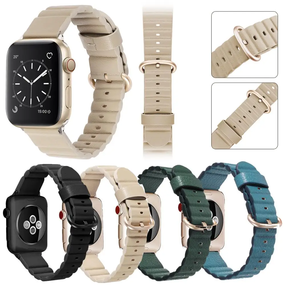 Распродажа ремешок для Apple Watch из натуральной кожи 1, 2, 3, 4, 5, 42 мм, 38 мм, 40 мм, 44 мм, ремешок для iWatch