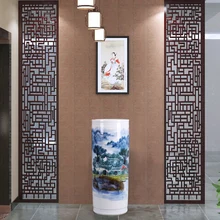 Цзиндэчжэнь керамика китайский стиль ваза украшение ручная роспись фарфоровая бутылка традиционное ремесло ручной художественный ландшафтный дизайн 2