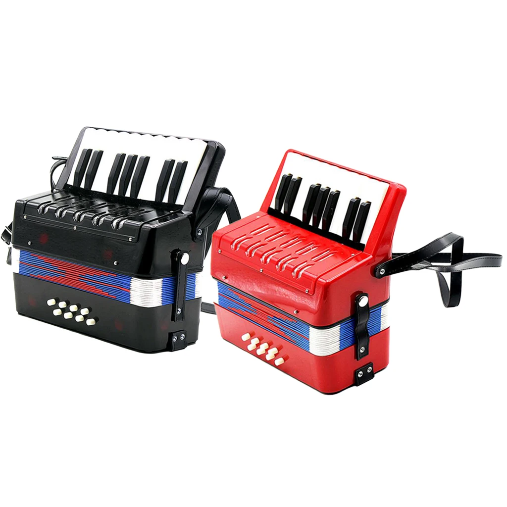 Kids Accordion 17 Keys 8 Bass Musical Educational Instrument Toy Gift