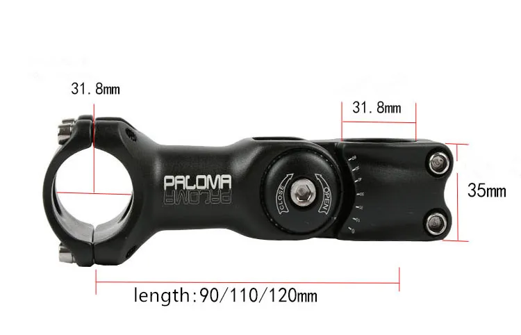 120mm length PALOMA регулируемый угол вынос руля Горная дорога велосипед стебель увеличение высоты MTB руль подъем высокий - Цвет: 120mm length