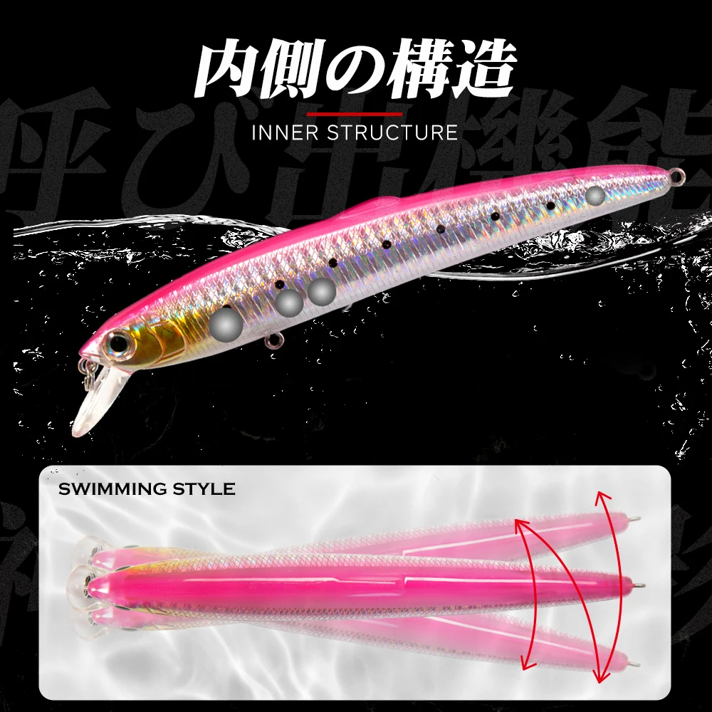 Hunthouse smith saruna minnow sea fishing lure jerkbaits hard minnow bait  for seabass lures 12.5cm/17.5g 14.7cm/27g solid body