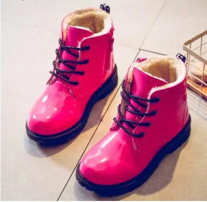 Hot sale Children Martin Boots PU Leather Waterproof Kids Snow Boots Brand Boys Fashion Girls Sneakers Rubber Boots School