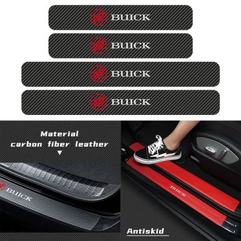 

4Pcs Car Carbon Fiber Door Threshold Plate Protector Stickers For Buick Excelle XT Verano Regal LaCrosse Encore Avenir Envision