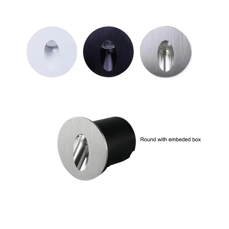 Recessed Led Stair Light Round Square 1w/3w Wall Corner Lamp In Step for Concrete Stairway Night Spotlight AC85-265V led wall lamp wall sconces light wall lamp