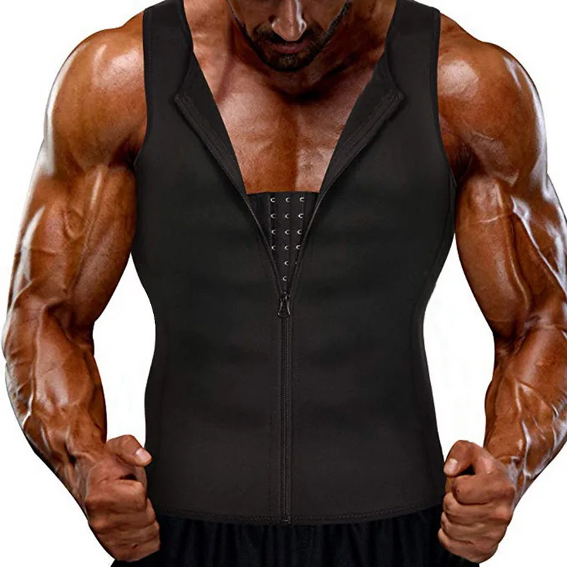 Body Shaper Для мужчин для похудения талии тренер молния сжатия сауна впитывает пот и тренажерного зала фитнеса корсет Корректирующее белье для похудения, топ на бретелях