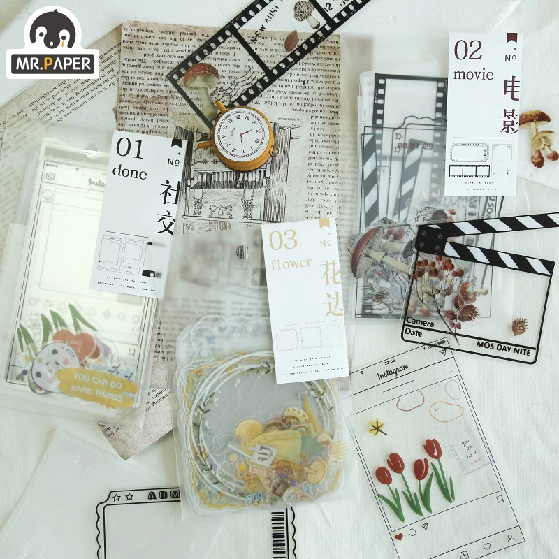 Mr.paper Collage Secret DIY Invitation Greeting Transparent Card with Envelope Handmade Dry Wedding Party Invitation Envelopes afbeelding