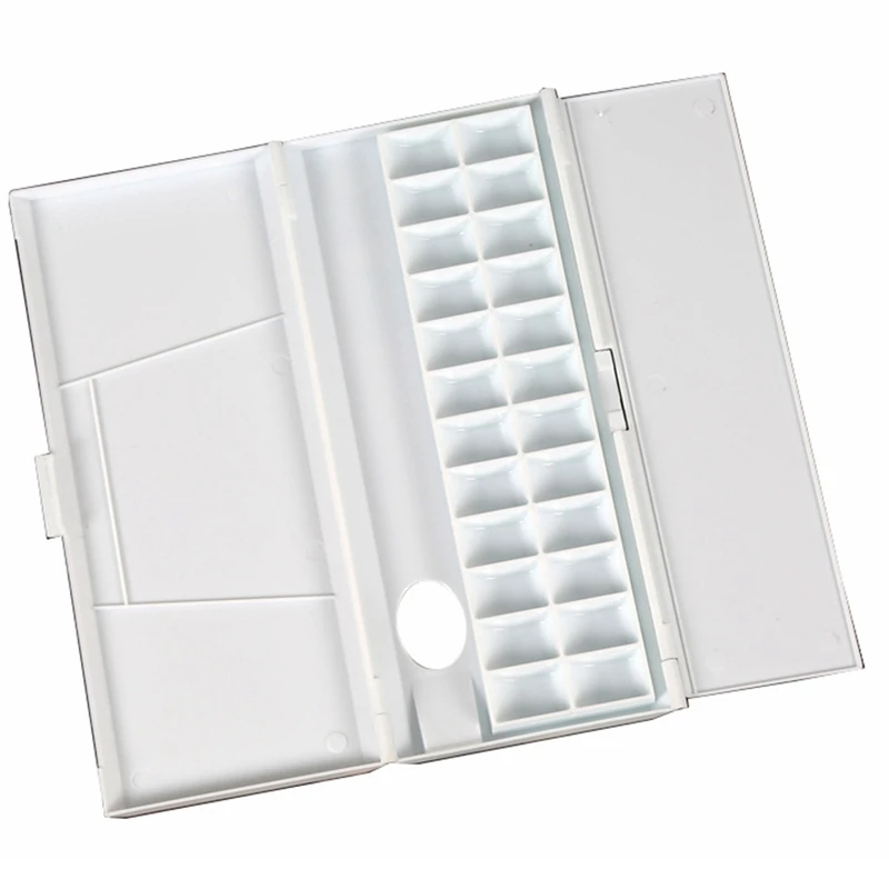 24 Grids Folding Moisturizing Watercolor Palette for Artist Watercolor Oil Painting Paint Palette Tray Box Art Supplies