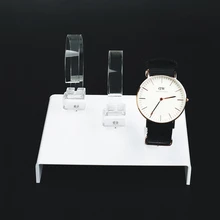 Nowy zegarek stojak wystawowy stojak na biżuterię trzy zegarki akrylowa prezentacja przezroczysty stojak tanie tanio JAVRICK CN (pochodzenie) DRESS 3 94inch Nowy bez tagów 20202020 Nieregularny kształt 4 84inch 1 94inch Mieszane materiały