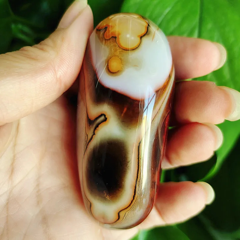 Натуральный камень Sardonyx агат пальмовые камни небольшие и кристаллы Исцеляющие