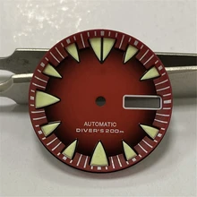 Cadran rouge dégradé Super C3, 28.7MM, cadran lumineux pour NH36A, pièces de montres de plongée 