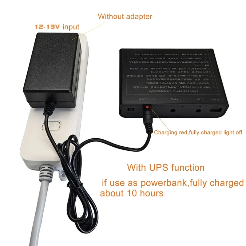 DIY 6x 18650 Battery 5V USB + 9V 12V 5.5x2.1mm UPS Power Supply Box For WiFi Router Modem Security Camera DVR Smartphone power supply adapter