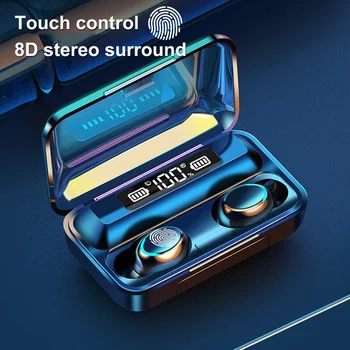 

Wireless Earphones Bluetooth 5.0 Earphones TWS 8D Stereo Handsfree Headset Waterproof Earbuds With Microphone Charging Case