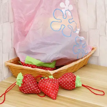 

New Fashion Vegetable Reusable Strawberry Shopping Bags Environmental Storage Bag Foldable Tote Eco Handbag Nylon Hot Sale