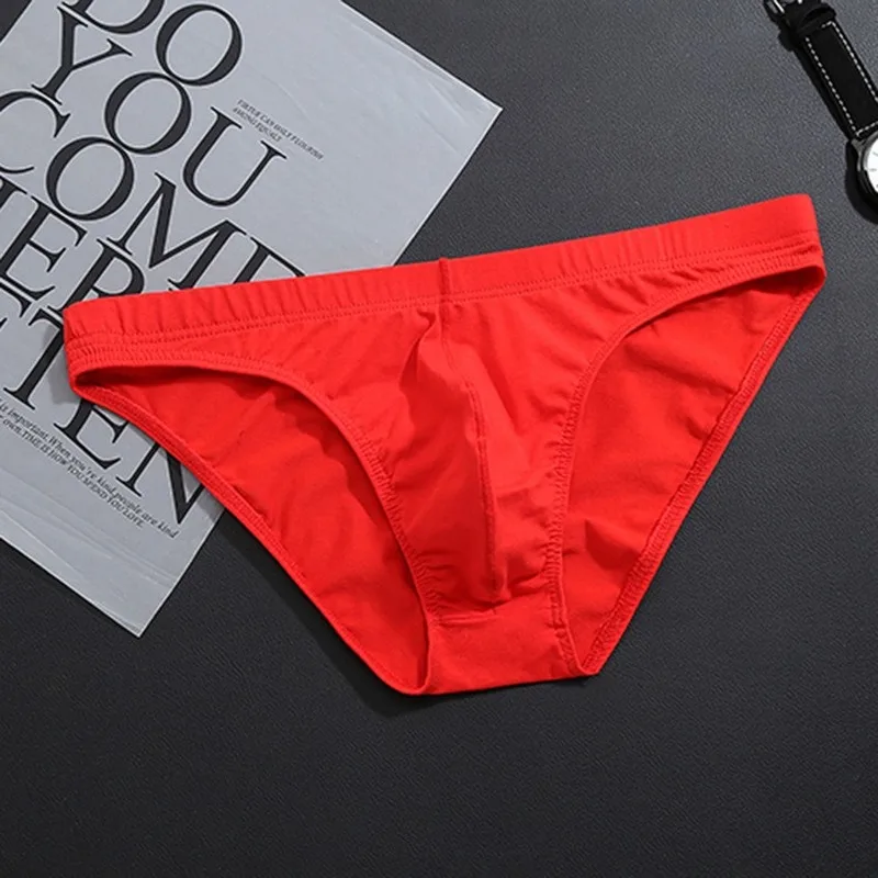 New men's underwear cotton U convex bag hip sexy solid color large size men's briefs comfortable breathable quality male panties