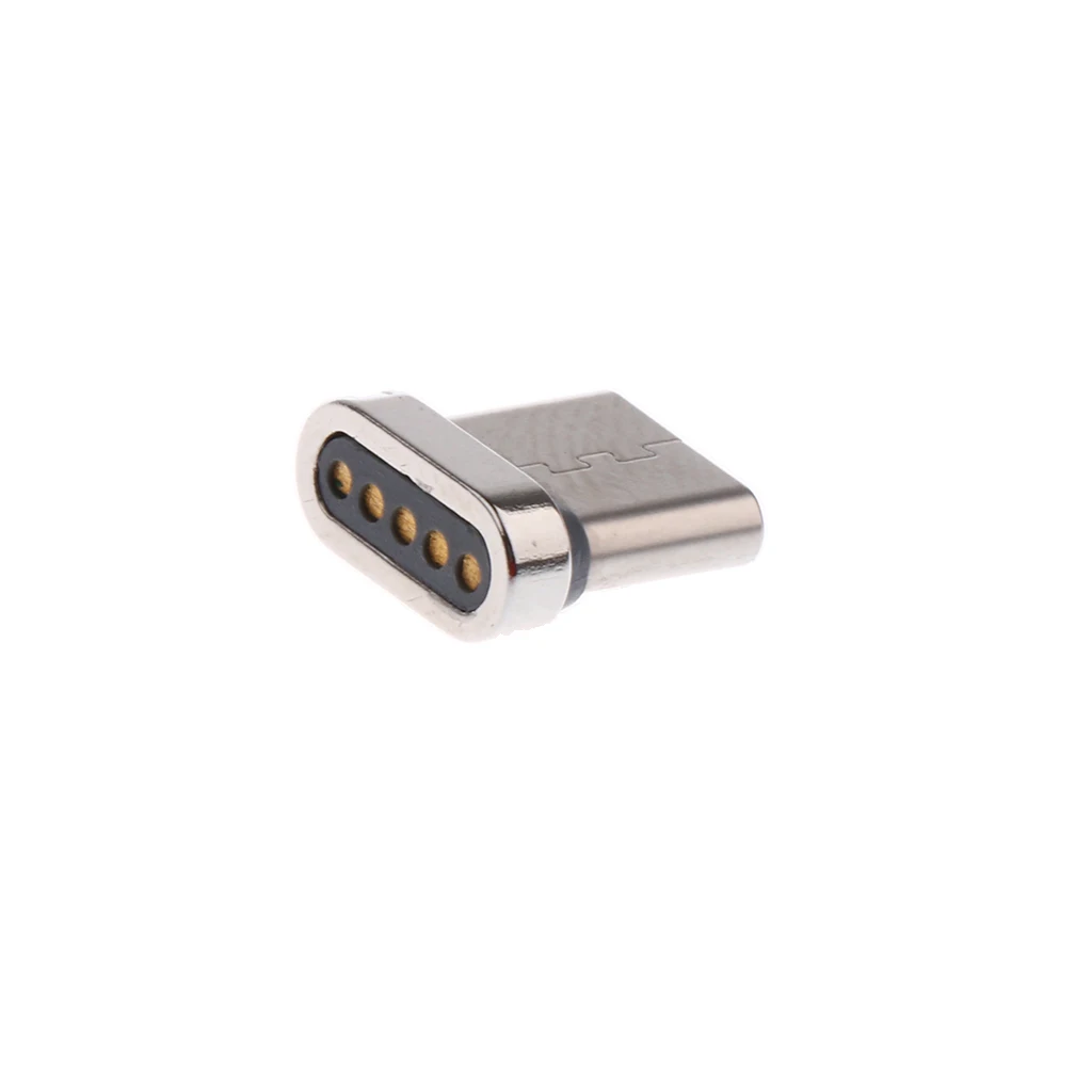 3 Pcs Aluminum Alloy USB Type C Male Cord Magnetic Tip Charger Adapter Connector for Android Phones and Tablet Silver