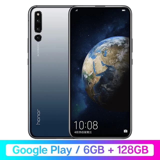 Honor Magic2 Magic 2 смартфон Google Play Kirin 980 6,39 дюймов полный экран 2340x1080 Magic UI 2,0 Восьмиядерный 3500 мАч 6* камер - Цвет: 6GB 128GB Black