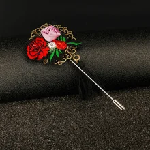 [Рисунок Oumuli] стиль брошь с кисточками креативная классная вышитая ткань корсажная одежда аксессуары