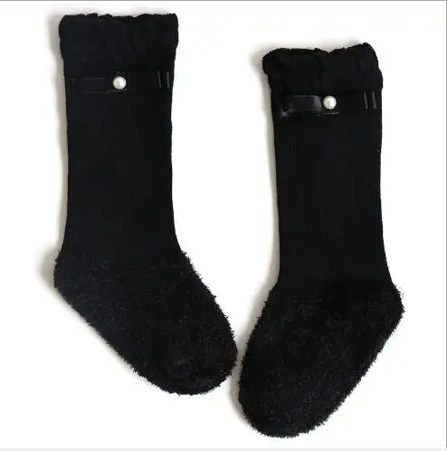 black 5 пар/лот; новые осенние носки для малышей; носки без пятки для девочек 0-3 лет - Цвет: black