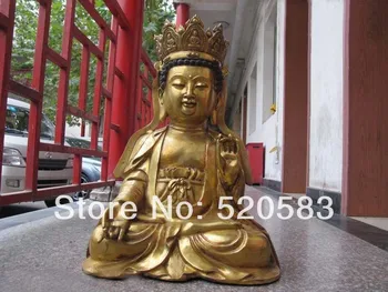 

26"China Ming Buddhism Temple Bronze Gild Kwan-Yin Bodhisattva Buddha Statue