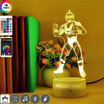 

Cosmic Superman ULTRAMAN 3d Led Night Light 7 Colors Changing for Children Brithday Holiday Gifts Bluetooth Speaker Table Lamp