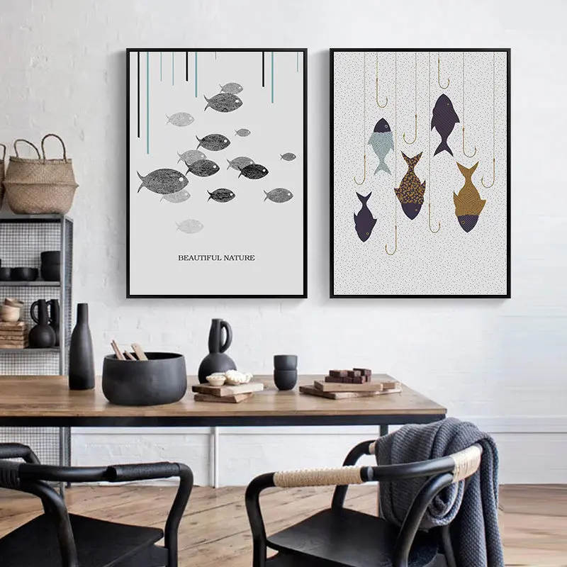 Modern-Abstract-Picture-Home-Decor-Nordic-Canvas-Painting-Wall-Art-Prints-Minimalist-Fish-Posters-for-Dinning