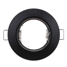 Rodada Recesso LEVOU Luz de Teto de Metal Preto Quadro MR16 GU10 Lâmpada Titular GU10 Luminária Downlight Luz Do Ponto de Montagem Para Habitação
