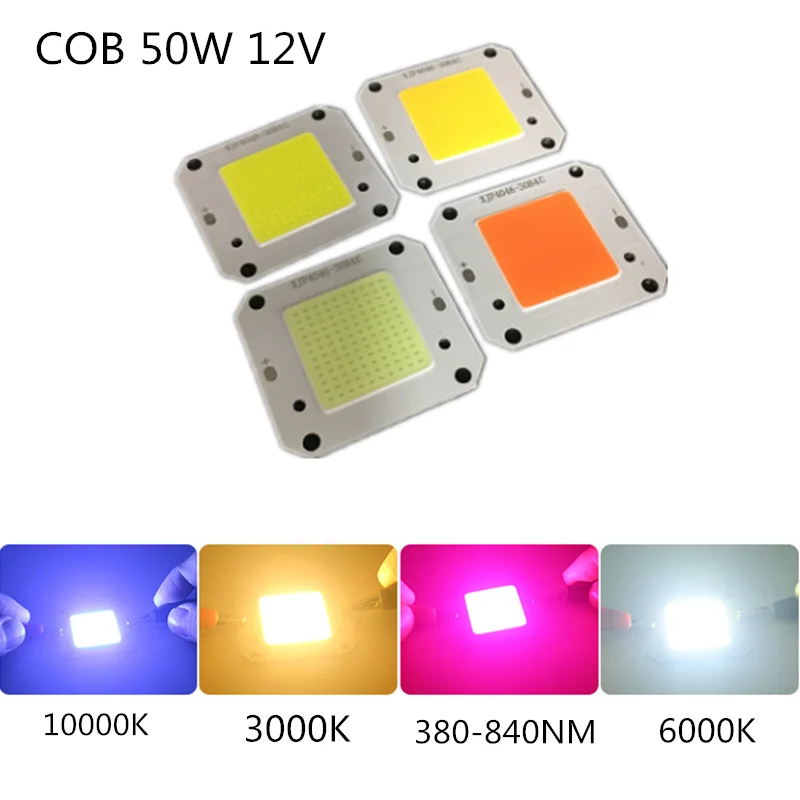 Светодиодный COB чип высокой мощности полная мощность 4640 переменного тока 50W 12V 3600MA светодиодный лампы 6000LM розовый 3000k 6000K 10000K высокой мощности для прожектора