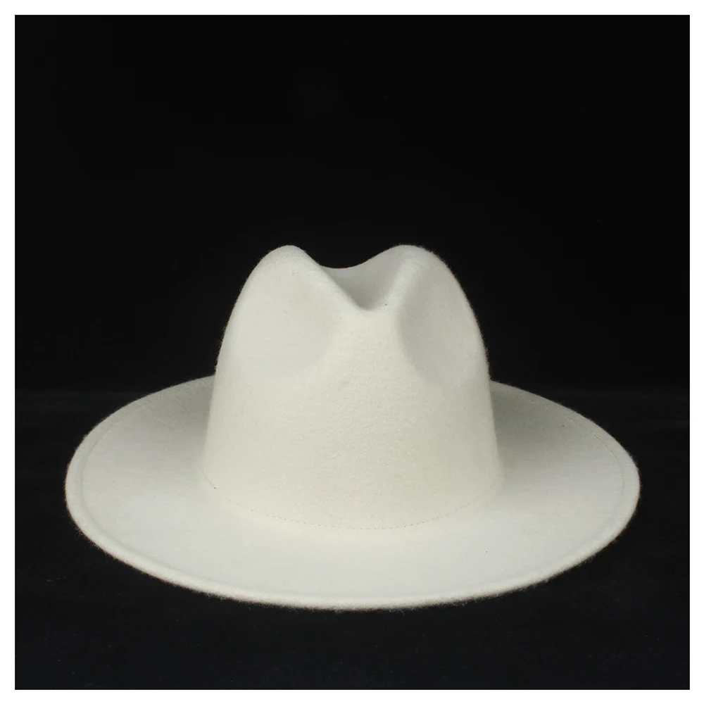 Шерсть, Подлинная женская белая фетровая шляпа для элегантной леди, Трилби, церковная шляпа, чай, вечерние шляпки, Вуалетка, джазовая Кепка, размер 56-58 см