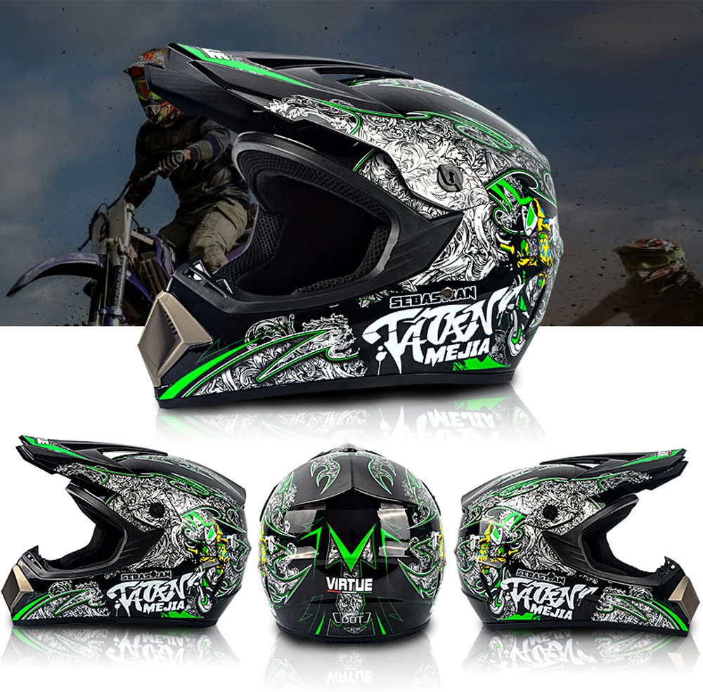 Гоночный Кроссовый мотоциклетный шлем DOT Casque Moto Capacete Moto Casco бездорожье полное лицо винтажный Кроссовый шлем для женщин 3 подарка