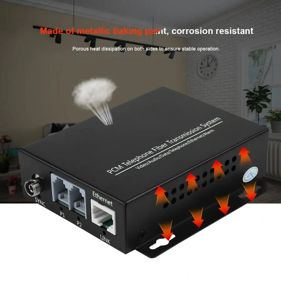 2CH сети Премиум PCM волоконно-оптический преобразователь голоса с 10/100M Ethernet conversor цифровой