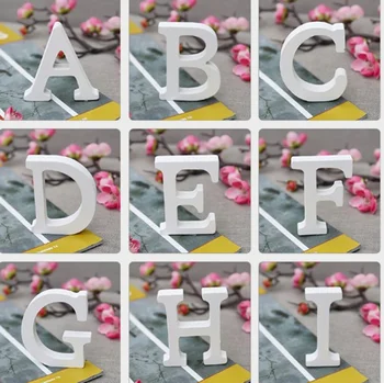 

1 Pc Height 11 cm White Wooden Letters DIY Personalised Name Props Wedding Birthday Party Decor Home Decorative Accessories