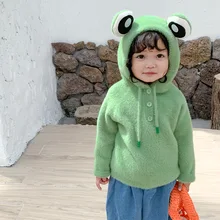 Детская одежда осень зима детский вязаный свитер для маленьких мальчиков и девочек животные лягушка свитера детские пуловеры с капюшоном