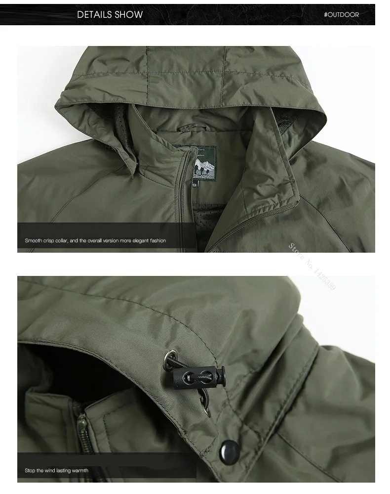 Spring Jacket Men's Hooded Casual Jackets Coats Windproof Waterproof Quick-drying Jacket Outdoor Jacket Men Hiking Clothing men_voghion.com
