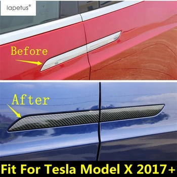 

Lapetus Accessories For Tesla Model X 2017 - 2020 ABS Outer Door Pull Doorknob Handle Panel Molding Cover Kit Trim Carbon Fiber