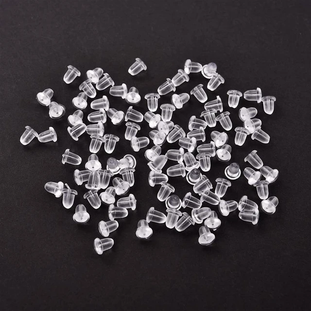  Silicone Earring Backs for Studs, 100PCS Soft Clear