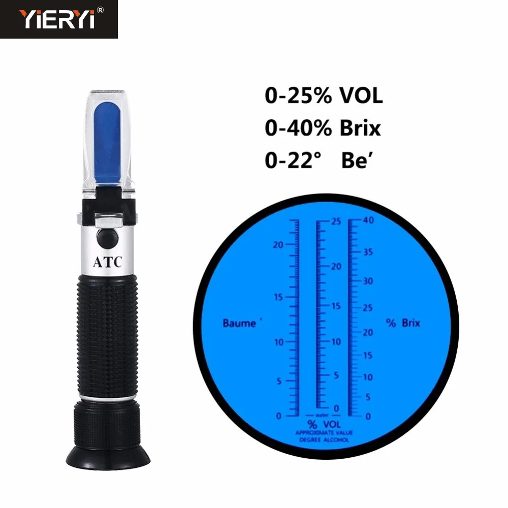 Yieryi New 3 In 1 Hand Held Grape & Alcohol Wine Refractometer